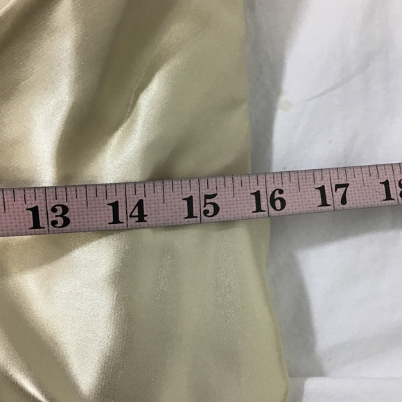 FORMAL SZ 6 S Cream Satin Flutter Sleeve Wrap Bridesmaid Maxi Dress NEW B24 - Picture 6 of 8